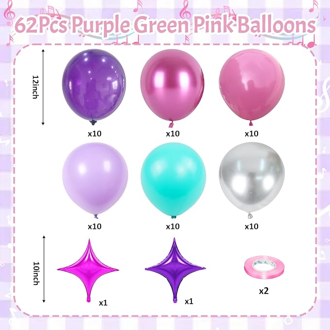 Pink Purple Blue Balloons - Image 2