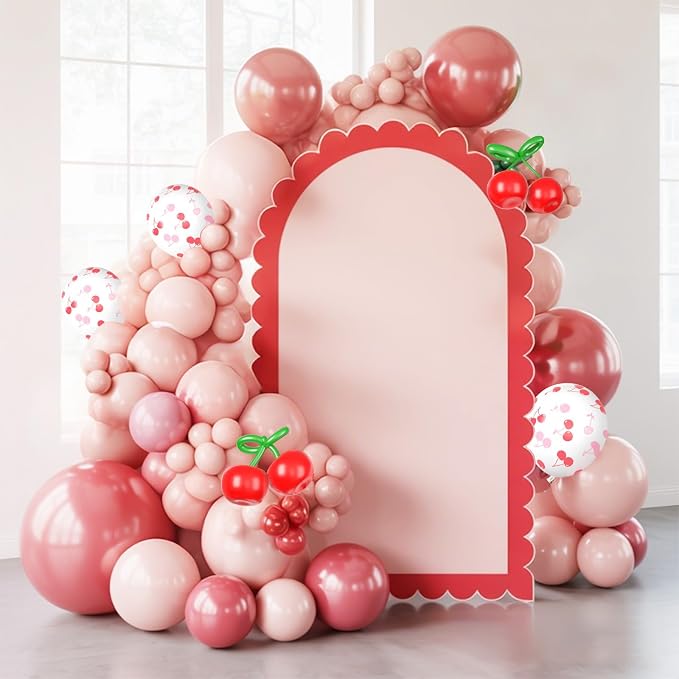 Cherry Balloons, 12 Inch Red and Pink Balloons - Image 3