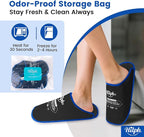 Hilph Foot Ice Pack Slippers for Plantar Fasciitis, 2 Packs - Reusable Hot & Cold Packs, Gel Ice Slippers for Foot, Broken Toes, Gout, Surgery, Neuropathy, Diabetic, Swollen, Black