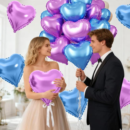 Blue Purple Heart Balloons - Image 6