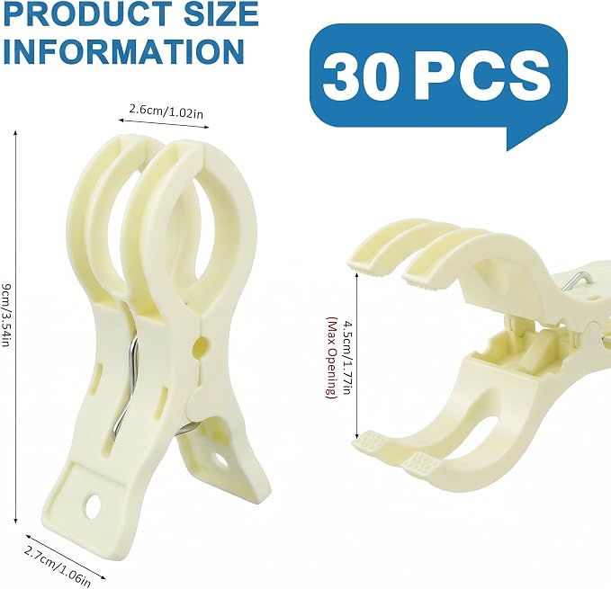 Putros 30 Pack Balloon Arch Clips 3.5 Inch Beige Spring Clamps - Image 2