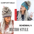 Olbye Wide Headbands, Boho Headbands for Women, Workout Yoga Hair Scarfs Running Sweatband, Hair Accessories for Women Girls (E- Stylish, Pack of 4)