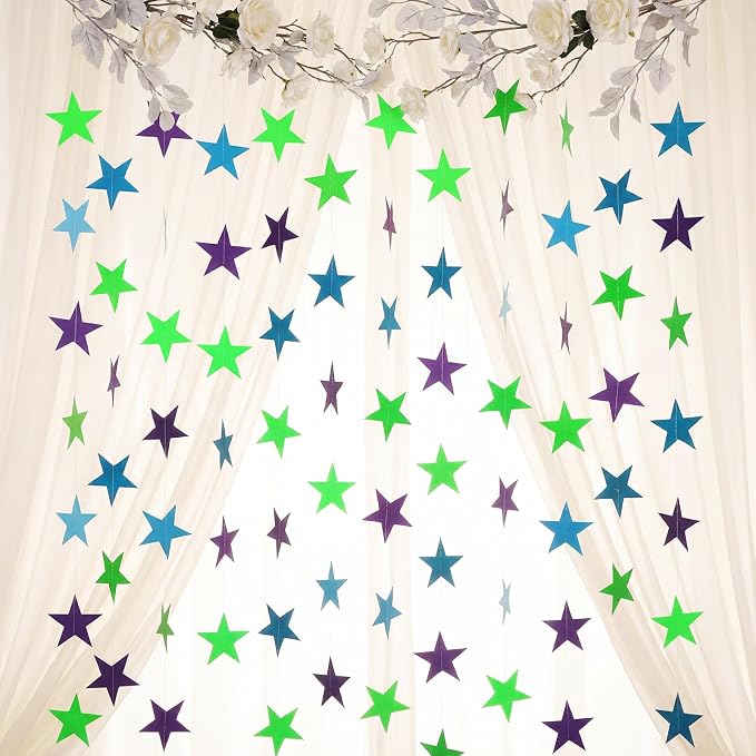 Patelai Glitter Star Garland Banner 2026 Graduation Decor 130 Feet Star Hanging - Image 3