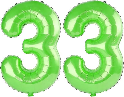 40 Inch Number 33 Balloons for 33rd Birthday Party Decorations, 0-100 Fruit by FOBELEC