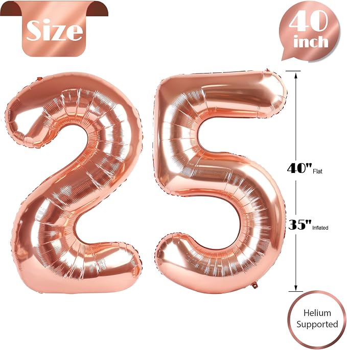 Rose Gold 25 Balloon - Image 5