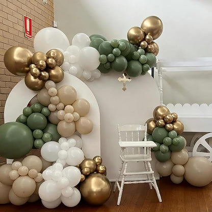 Sage Green and Gold Balloons Arch Ki, 18 12 10 5 inch, - Image 7