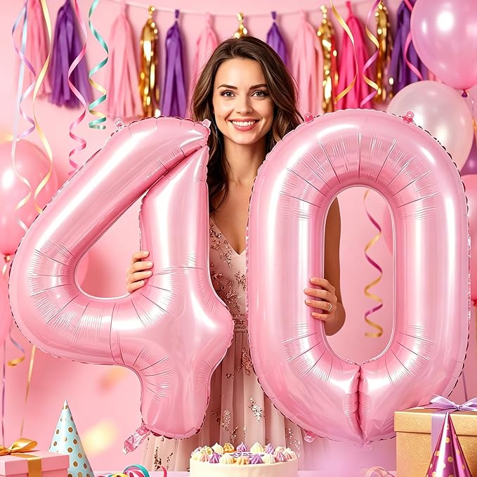 Number Balloons Pink Party Balloon - Image 6