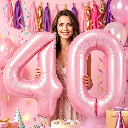 Number Balloons Pink Party Balloon - Image 6