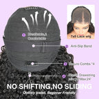 7x6 Burmese Curly Glueless Wigs Human Hair Pre Plucked Pre Cut 250% Density Drawstring Wig Human Hair 7x6 HD Lace Front Wigs Human Hair for Black Women Wear and Go Glueless Wig Natural Color 34inch