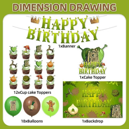 42Pack Green Monster Party decoration pack include Banner, Honeycomb - Image 3