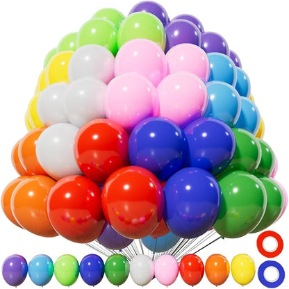 200pcs Balloons 5 Inch Assorted Colors, Small Mini Rainbow Latex Balloons by Kawkalsh