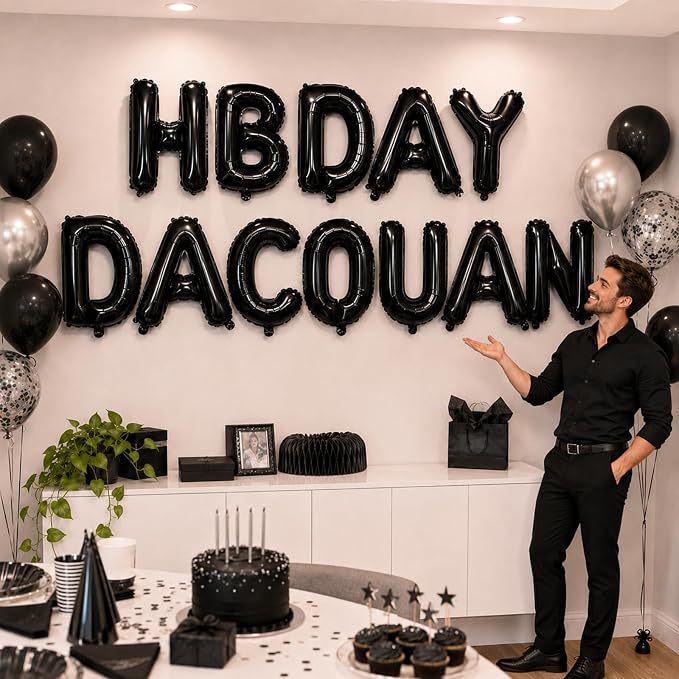 52 Pcs Black Letter Balloons 16 Inch Mylar Foil Alphabet Letters 2 Sets A- Z - Image 6