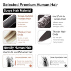 SUYYA Tape in Hair Extensions Human Hair Balayage Chocolate Brown to Bleach Blonde and Chestnut Brown 40g/pack 20pcs Straight Seamless Skin Weft Tape in Real Human Hair Extensions(16inch #P6/613/T4)