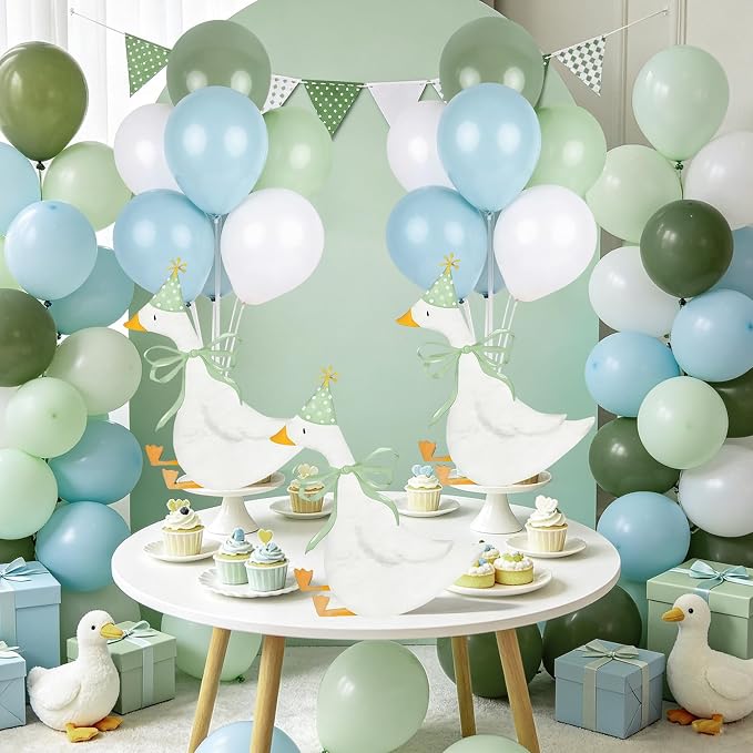 12 Sets One Silly Goose 1st Birthday Decoration Goose Balloon Stand Kit Baby - Image 9