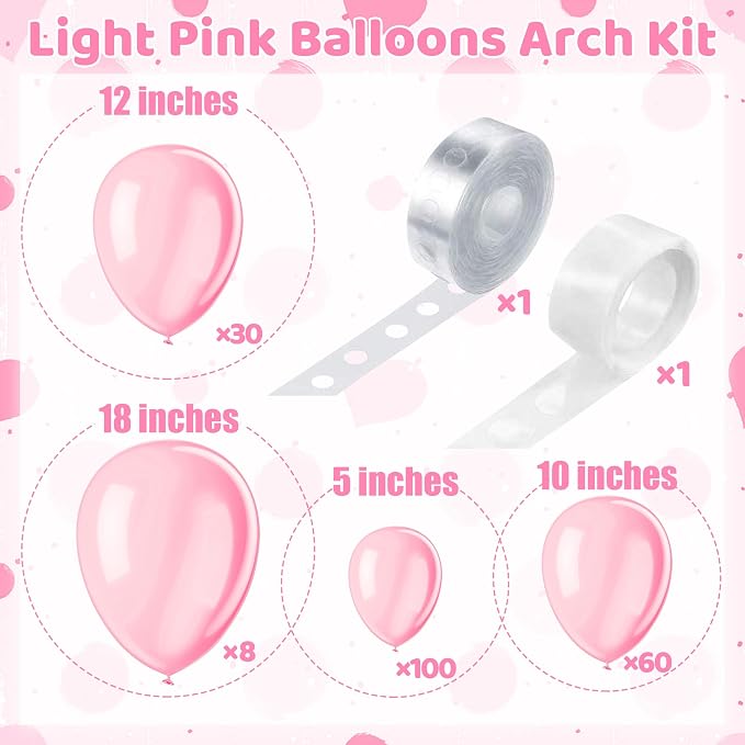 200 Pieces Light Pink Balloons Pastel Pink Balloons Garland Kit Baby Pink - Image 2