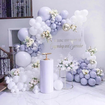 PartyWoo Dusty Blue Balloons 100pcs Boho Dusty Purple Muted Lavender Color | 18 - Image 7