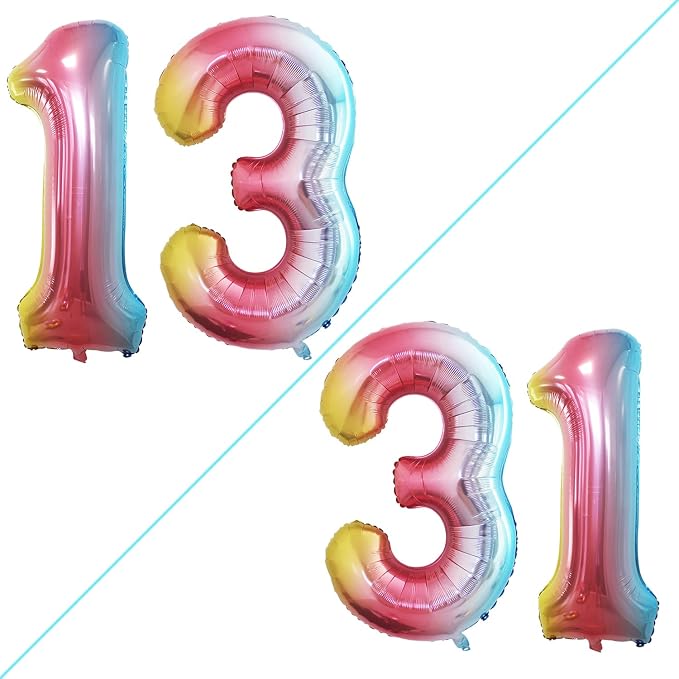Number 13 Balloons for 13th Birthday Sweet 13 Party Decorations, 42 Inch Jumbo by GOER