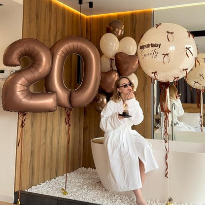 Dark Brown 40 Inch Balloon Number 2, Large Chocolate Brown Foil Number 2 - Image 3