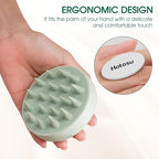 Scalp Massager Brush for Hair Growth – Silicone Scalp Scrubber & Scalp Exfoliator – Manual Scalp Massager Brush for Wet or Dry Use – Hair Massager Scalp Shampoo Brush Tool (Green)
