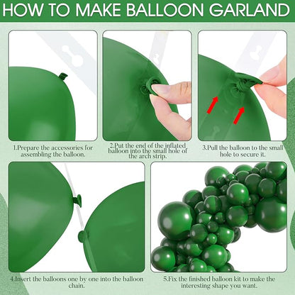 Amandir 153pcs Dark Green Balloons Arch Garland Kit Different Sizes | 18 12 10 - Image 4