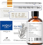 HIQILI Tea Tree Oil for Skin, Hair Restoration, Added to Shampoo, Body Wash, Foot Soak Use - 3.38 Fl Oz