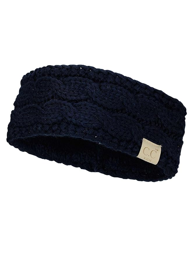 C.C Children's Kids' Winter Warm Cable Knit Fuzzy Lined Ear Warmer Headband