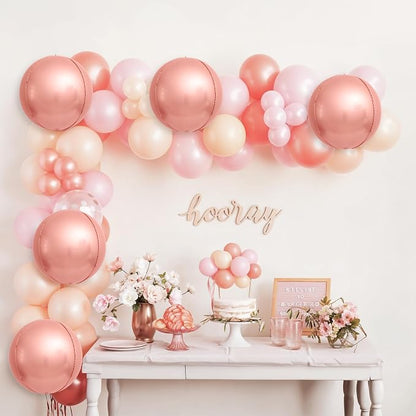 6Pcs Rose Gold Round Foil Balloons, Giant 4D Round Ball Balloons, 22 Inch - Image 6