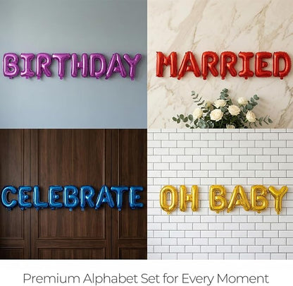 52 Pieces 16 Inches A-Z Letter Balloons – 2 Sets of Alphabet Mylar Balloon - Image 7