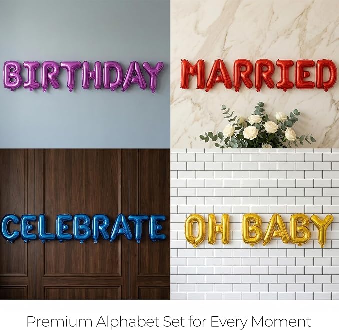 52 Pieces 16 Inches A-Z Letter Balloons – 2 Sets of Alphabet Mylar Balloon - Image 7