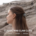 EVITA PERONI Small Hair Clips, Mini Hair Clip for Hair, Little Tiny Claw Clips for Women Girls Half Updo, Black and White