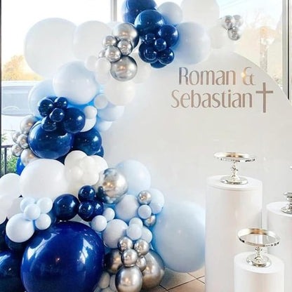 Navy Blue Silver Balloons Set - Image 3