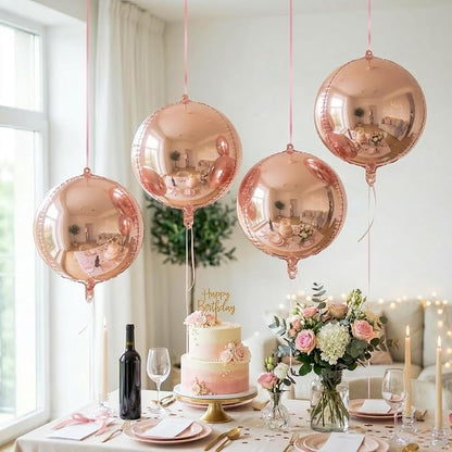 6pcs Rose Gold Foil Balloons 22inch Round Balloons - Image 7