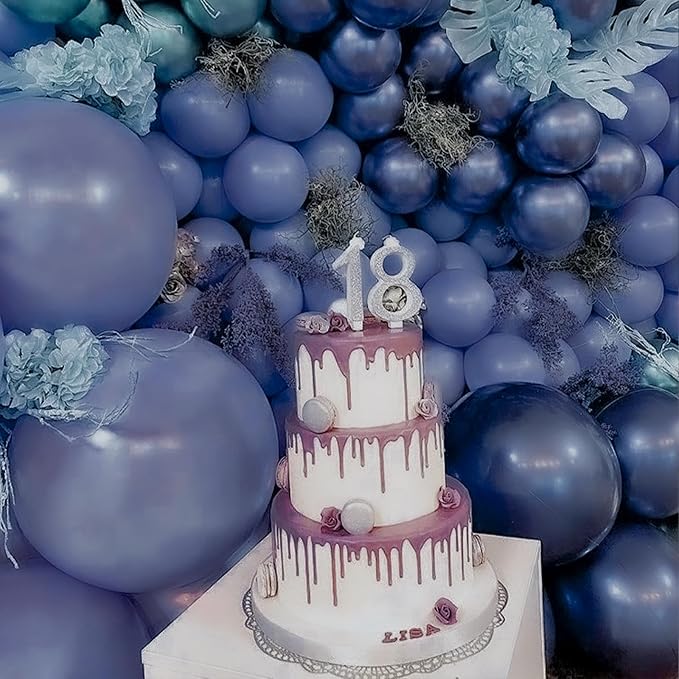 PartyWoo Dusty Blue Balloons 50pcs Navy Slate Blue Boho Neutral Color | 12 Inch - Image 7