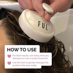 FUL Beige Scalp Massager with Super Soft Silicone Brush for Hair Growth and Exfoliating Scalp, Ideal Scalp Massager Hair Growth Tool and Scalp Brush for Stimulating Hair and Cleansing