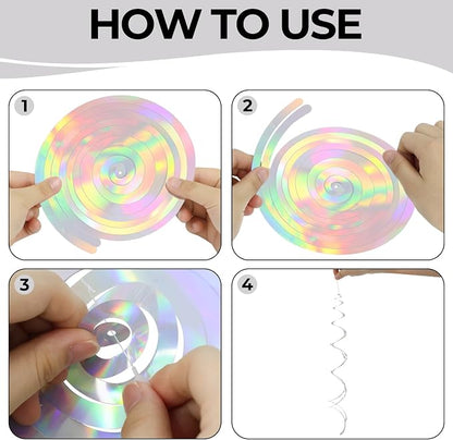 24 PCS Iridescent Hanging Swirl, Shinny Holographic Ceiling Decorations - Image 8