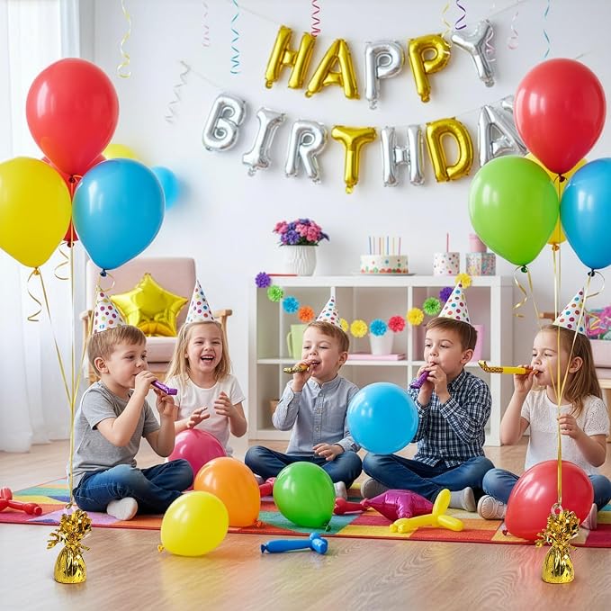 Frcctre 24 Pack Golden Balloon Weights Metallic Anchors Balloon Holder Foil - Image 6