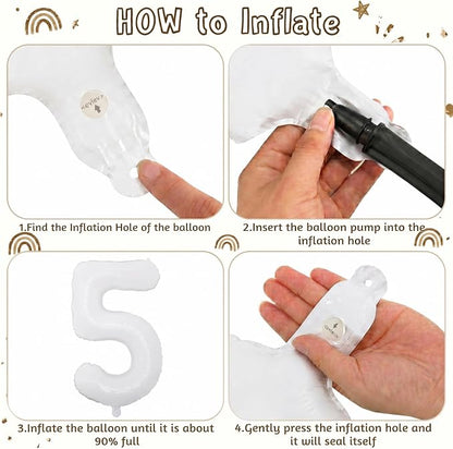 White Number 15 Balloon 40 Inch, Large Matte White Mylar Foil 15th Birthday - Image 5
