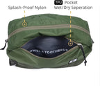 Travel Toiletry Bag 8L, Large Packing Cube with Waterproof TPU Wet/Dry Compartment (04 Forest Green)