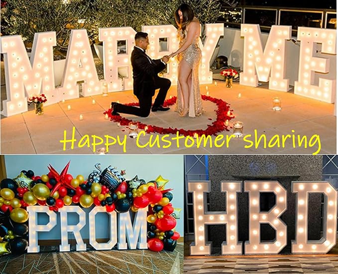 4FT Marquee Light Up Letters, Large Marquee Letters, Mosaic Balloon Frame - Image 7