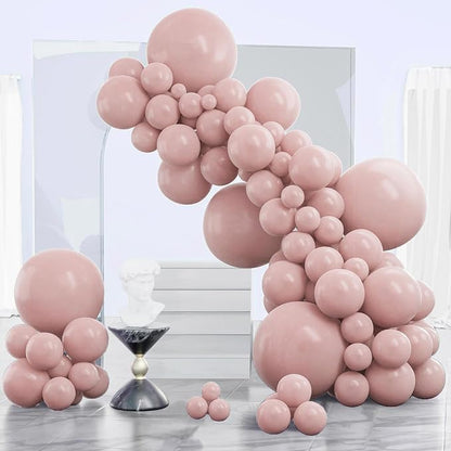 PartyWoo Dusty Pink Balloons 140pcs Lilac Pink Color 18 12 10 5 Inch | 18 12 10 by PartyWoo