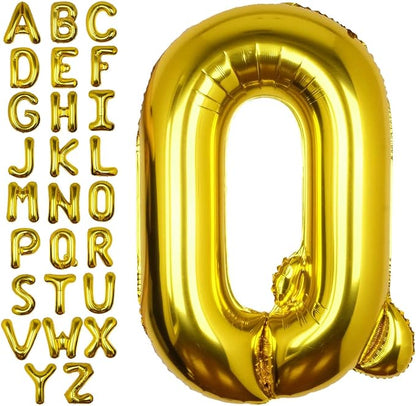 40 Inch Gold Letter Q Balloon Big Foil Helium Letter Balloons A-Z | Giant Large by SULALABOO