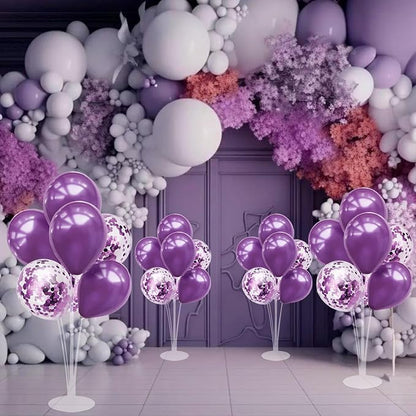 ZJDHPTY 4Set Purple Balloon Stand Table Centerpieces Party Decor | Birthday - Image 4