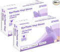 Disposable Gloves Medium, Nitrile and Vinyl Blend Material Gloves, Latex Free, 4 Mil 200 Pc Food Grade Glove for Cleaning, Food Prep, Hair Dye, Tattoo, Purple