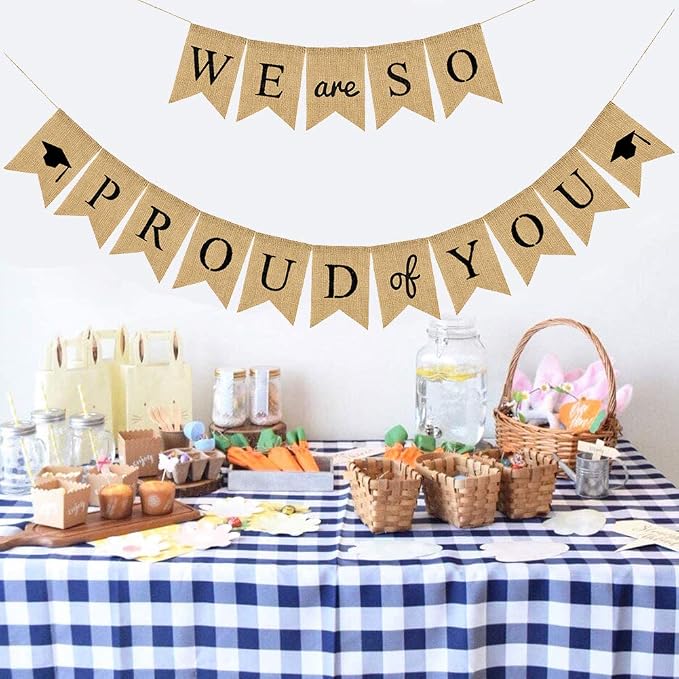 Graduation Burlap Banners We are So Proud of You Banners 2026 Congrats Grad | - Image 4