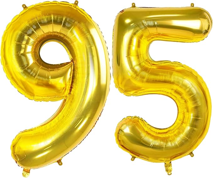 Number 95 Balloons for 95th Birthday Party Decorations, 0-100 Large No.95 by Joycard