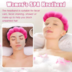 Zkptops Spa Headband for Washing Face Wristband Set Sponge Makeup Skincare Terry Cloth Bubble Soft Get Ready Hairband for Women Girl Puffy Padded Headwear Non Slip Thick Hair Accessory(Hot Pink)