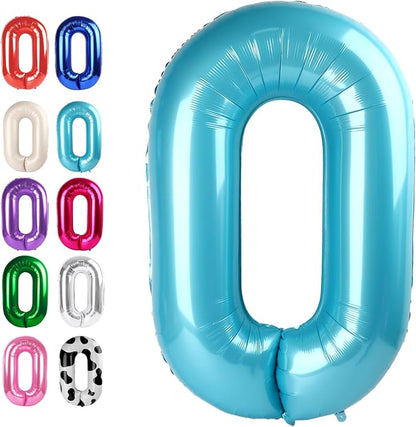 Pearl Blue Number 0 Balloon 40 inch, 0th Birthday Party Balloons Decorations | by Upgesy