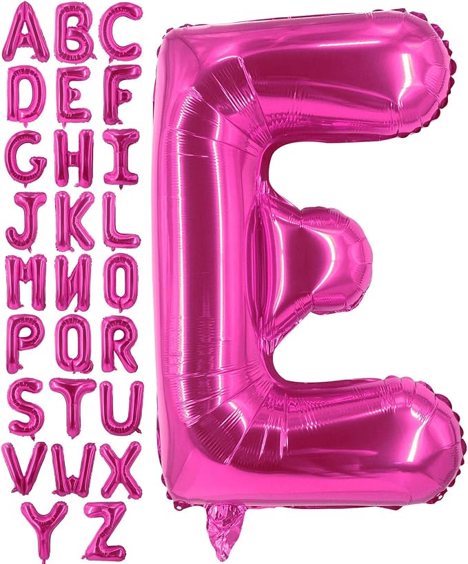 Lovoir 40 Inch Large Hot Pink Letter E Balloons Big Size Jumbo Mylar Foil by Lovoir