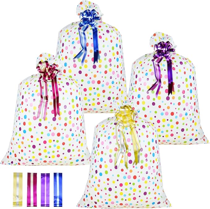 4 Pcs Large Gift Bags Oversized Plastic Storage Bags 48"x 36" by OILCUP