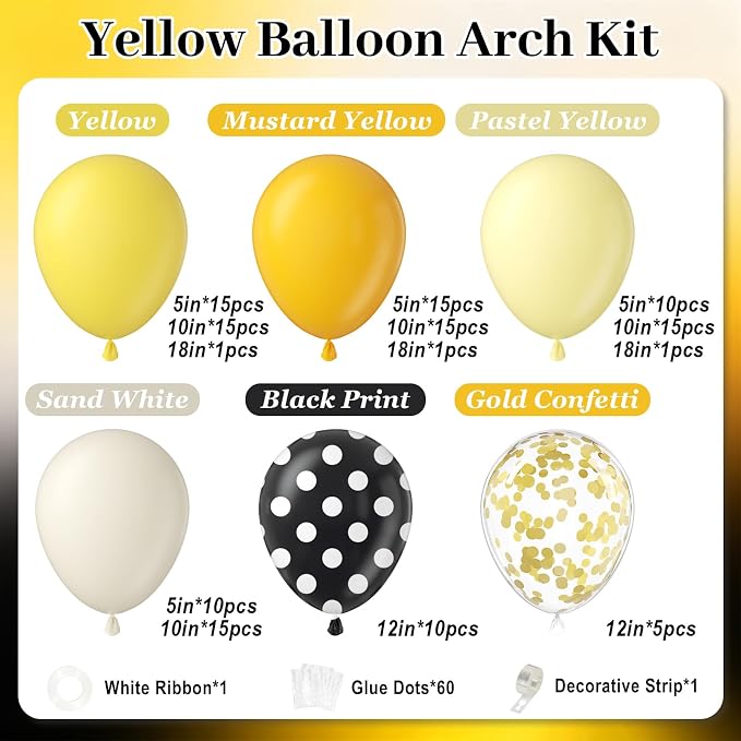 131pcs Bee Balloon Arch Kit - Image 2